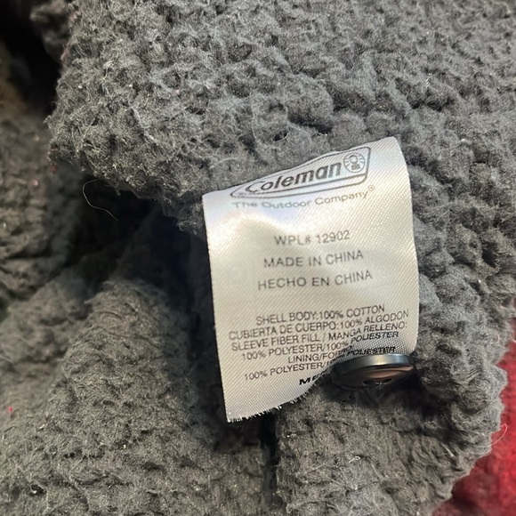 Coleman Men’s Fleece Lined Sherpa Flannel Button Down Shirt Jacket Medium - Picture 4 of 4